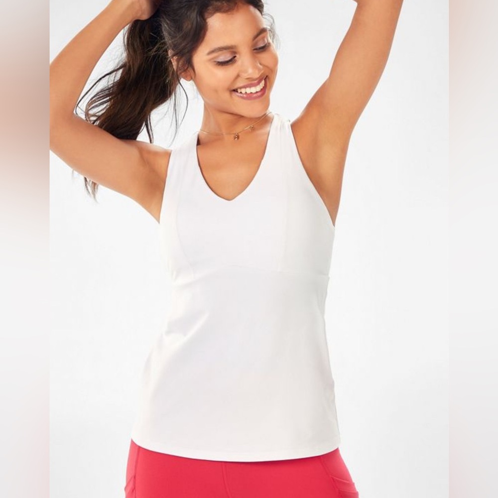 Fabletics White Mika Built-in Tank M